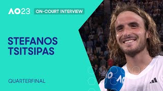 Stefanos Tsitsipas OnCourt Interview  Australian Open 2023 Quarterfinal [upl. by Latoyia]