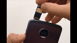 How to install SD and SIM card into Motorola Moto Z2 Force [upl. by Anilegna670]