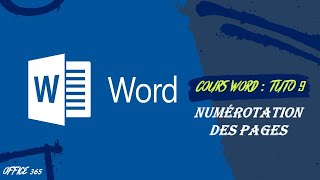 Numerotation automatique des pages dans WORD  2022 [upl. by Enyamert]