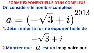 FORME EXPONENTIELLE DUN NOMBRE COMPLEXE [upl. by Bryon]