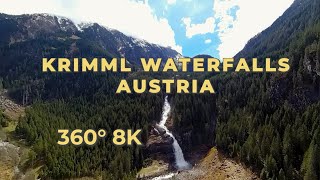 8K 360° VR Krimmel waterfalls  the largest waterfalls in Austria [upl. by Hallett]