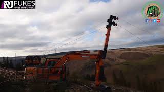 Excavator mounted Highlead winch system working in Wales [upl. by Enahsed]