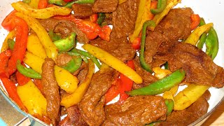 Como Hacer Fajitas de Res Bien jugosas Fáciles y Deliciosas en Pocos Minutos Receta Mexicana [upl. by Bocock]