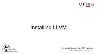 Installing LLVM [upl. by Annaiv301]