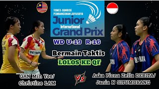 Azka FZ DEBITAJania N SITUMORANG INA vs GAN Min YeeLAM MAS  WD U19 R16 JIGP 2024 [upl. by Laurin325]