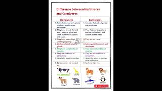 Difference between herbivores and carnivores [upl. by Azeel]