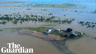 Drone footage shows scale of Queensland flood as residents urged to evacuate [upl. by Yenitirb543]