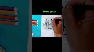 how to draw grass Easy grass drawing [upl. by Rudman]