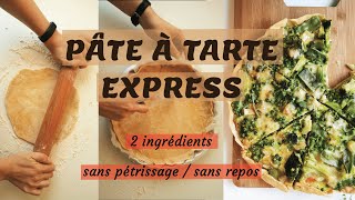 Pâte à tarte healthy amp express avec 2 ingrédients seulement [upl. by Shirleen]