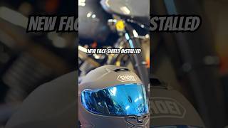 shoei helmet Neotec 3 Spectra blue face shield installed 😊 motorcycle lid upgrade [upl. by Eceinahs362]