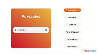 PERVASIVE  Definition pronunciation grammar meaning  Practice grade 10 vocabulary [upl. by Nojid]