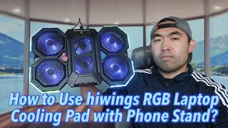 How to Use hiwings RGB Laptop Cooling Pad with Phone Stand [upl. by Enyahc]