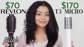 REVLON PLUS VS T3 MICRO AIREBRUSH DUO ON CURLY HAIR  HONEST OPINION [upl. by Asile523]