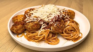 TASTY ALERT PASTA WITH CHICKEN MEATBALLS IN MARINARA SAUCE [upl. by Annahtur]