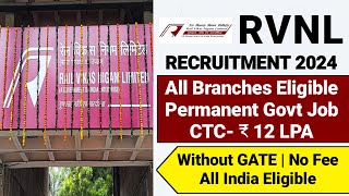 RVNL PSU Recruitment 2024Permanent Job Rail Vikas Nigam Limited Recruitment 2024RVNL Vacancy 2024 [upl. by Enobe]