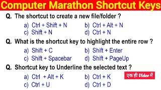 All Computer Shortcut Keys  Windows MS Word Excel PowerPoint  Important Questions [upl. by Coates]