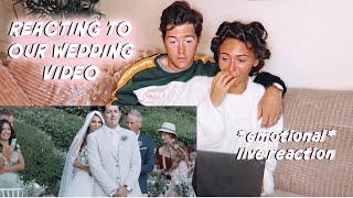 REACTING TO OUR WEDDING VIDEO for the first time emotional [upl. by Nylirad]