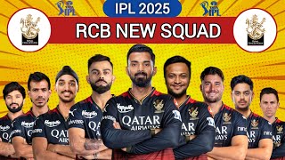 IPL 2025 Royal Challengers Bengaluru Full Squad RCB New Squad 2025 RCB Team Players List 2025 [upl. by Douglass]