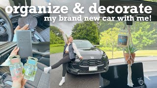 ORGANIZE AND DECORATE MY CAR WITH ME 🚙 car essentials haul personalizing my first car [upl. by Suiddaht]