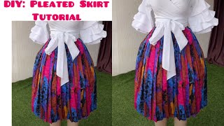 Pleated Skirt Tutorial  How to make Knife pleats on Fabrics [upl. by Hsatan]