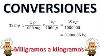 CONVERSIONES DE MILIGRAMOS A KILOGRAMOS mg a kg [upl. by Essyla343]