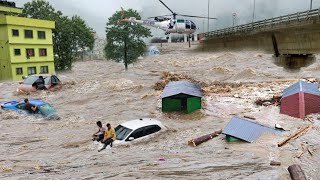 Mass evacuation in Nepal Mountains rivers and dams collapse Kathmandu sinks badly [upl. by Anetta]