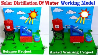 solar distillation water purification working model  science project  award winning  howtofunda [upl. by Gnuj]