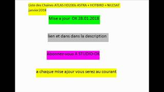 Liste des Chaines ATLAS HD200s ASTRA  HOTBIRD  NILESAT janvier2018 [upl. by Nosrac445]