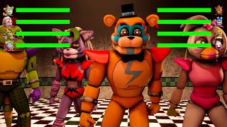 FNAF vs SECURITY BREACH Fighting Animations with Healthbars Compilation [upl. by Marianna]