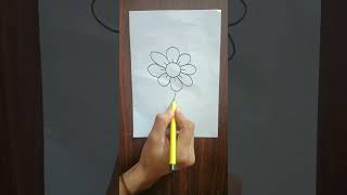 Flower Drawing with basic shapes  Very Easy Flower Drawing flowerdesign drawing howtodraw short [upl. by Aivitnahs]