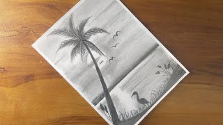 Easy Pencil Shading Scenery Drawing  Easy Pencil Sketch Scenery Drawing [upl. by Anoval]