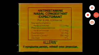 Allerin Dry Cough Syrups TV Commercial  1994 30s [upl. by Nickolaus]