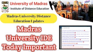 Madras University IDE Today Update  Classlike [upl. by Clarice]