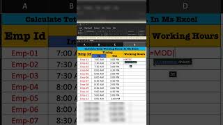 total hours excel formula excel exceltips maths exceltricks [upl. by Saibot53]