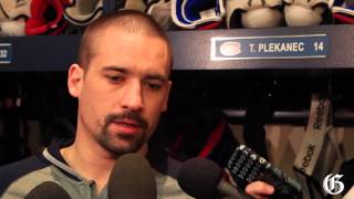 Canadiens Tomas Plekanec Lars Eller and Douglass Murray meet reporters [upl. by Einnob]