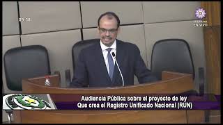 Audiencia Pública sobre el proyecto de ley “Que crea el Registro Unificado Nacional RUN” [upl. by Loren]