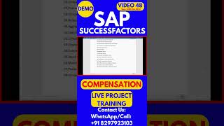 SAP SuccessFactors Compensation Training Video 48 28th Oct 2024 sapsuccessfactorstraining [upl. by Aliuqet]