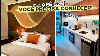 APARTAMENTO PEQUENO DE 52M² COM PIA BRANCA NA COZINHA E MUITAS DICAS PARA APROVEITAR BEM OS ESPAÇOS [upl. by Ativoj566]