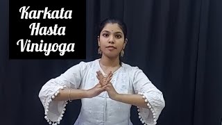 karkata hasta viniyoga bharatanatyam viniyoga kalakshetra hastamudra mudra [upl. by Ehcropal650]