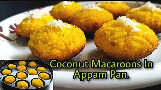 Coconut Macaroons in Appam Pan  without Oven Coconut Macaroons Recipe [upl. by Natsreik635]