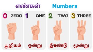 123 tamil  Numbers tamil  ஒன்று to பத்து  எண்கள் 110  Tamil  English learningtamil numbers [upl. by Vick171]