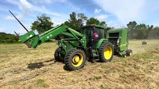 Baling Hay Fort Knox farming johndeere allischalmers hay agriculture tractor [upl. by Marcellina]