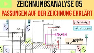 PASSUNGEN AUF DER ZEICHNUNG EINFACH ERKLÄRT  Technisches Zeichnen  05  Prüfungsaufgabe  Metall [upl. by Ketty]