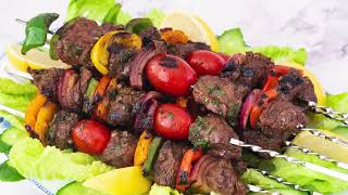 Shish Kebobs  Beef Steak Kebabs Middle Eastern Recipe [upl. by Urson]