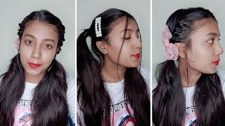 Vlog 6 2 side ponytail hairstyle  Back to school hairstyle  MsVarsha  Two Ponytails [upl. by Acirt]