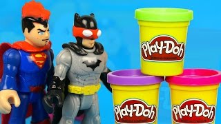 Play Doh Costume Party with Batman and Superman KidCity [upl. by Elsinore]