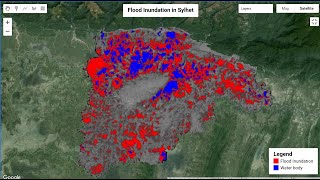 Filtering and Displaying Satellite Images Sentinel2 and monitoring the flood water mapping [upl. by Aramas]