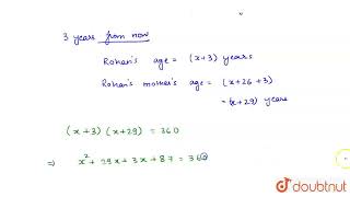 Represent the following situations in the form of quadratic equationsRohan\s mother is 26 year [upl. by Sunday]