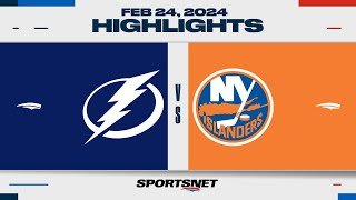 NHL Highlights  Lightning vs Islanders  February 24 2024 [upl. by Ardnalak]