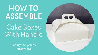 Cake Boxes with Handle  How To Assemble [upl. by Marola]